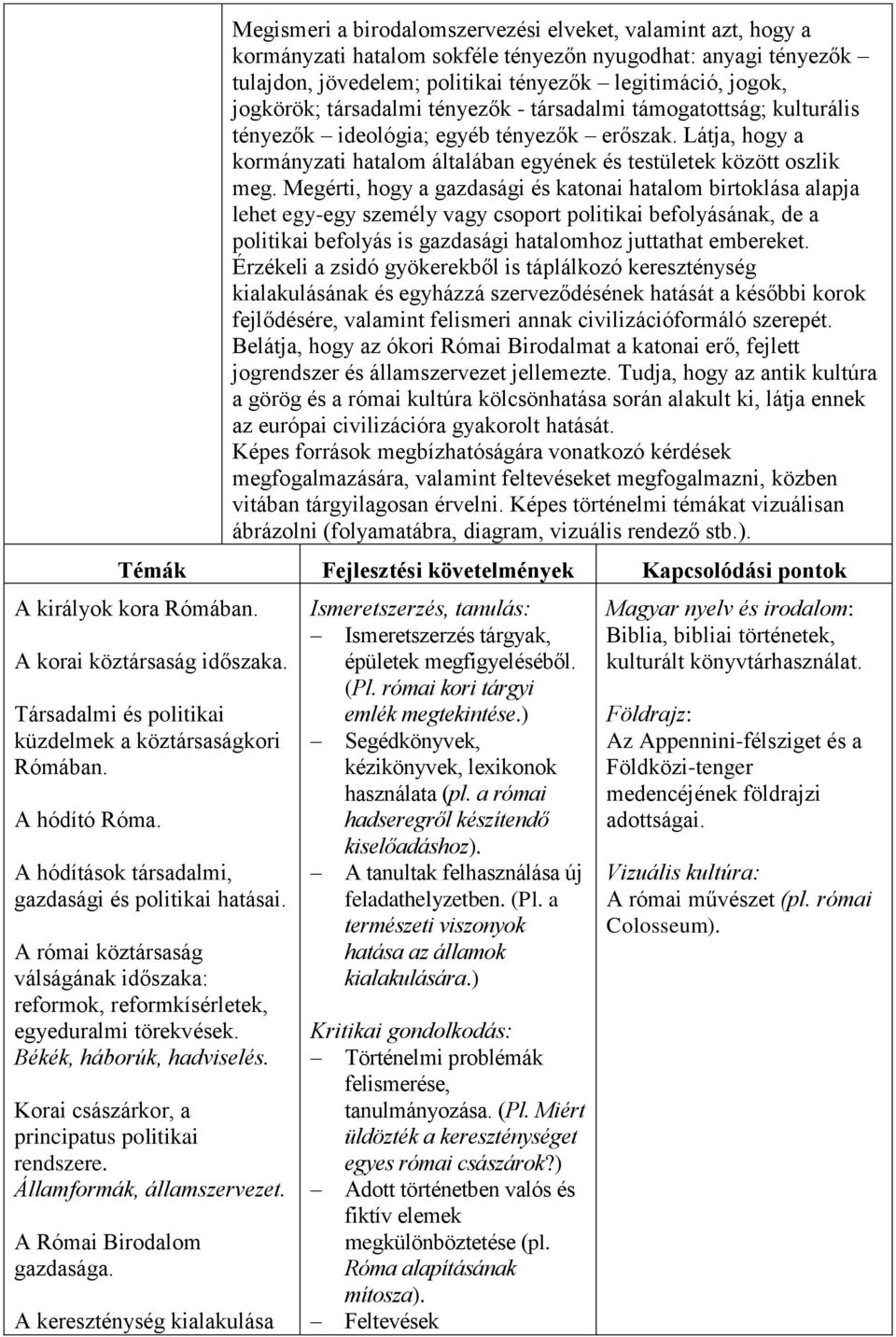 Megérti, hogy a gazdasági és katonai hatalom birtoklása alapja lehet egy-egy személy vagy csoport politikai befolyásának, de a politikai befolyás is gazdasági hatalomhoz juttathat embereket.