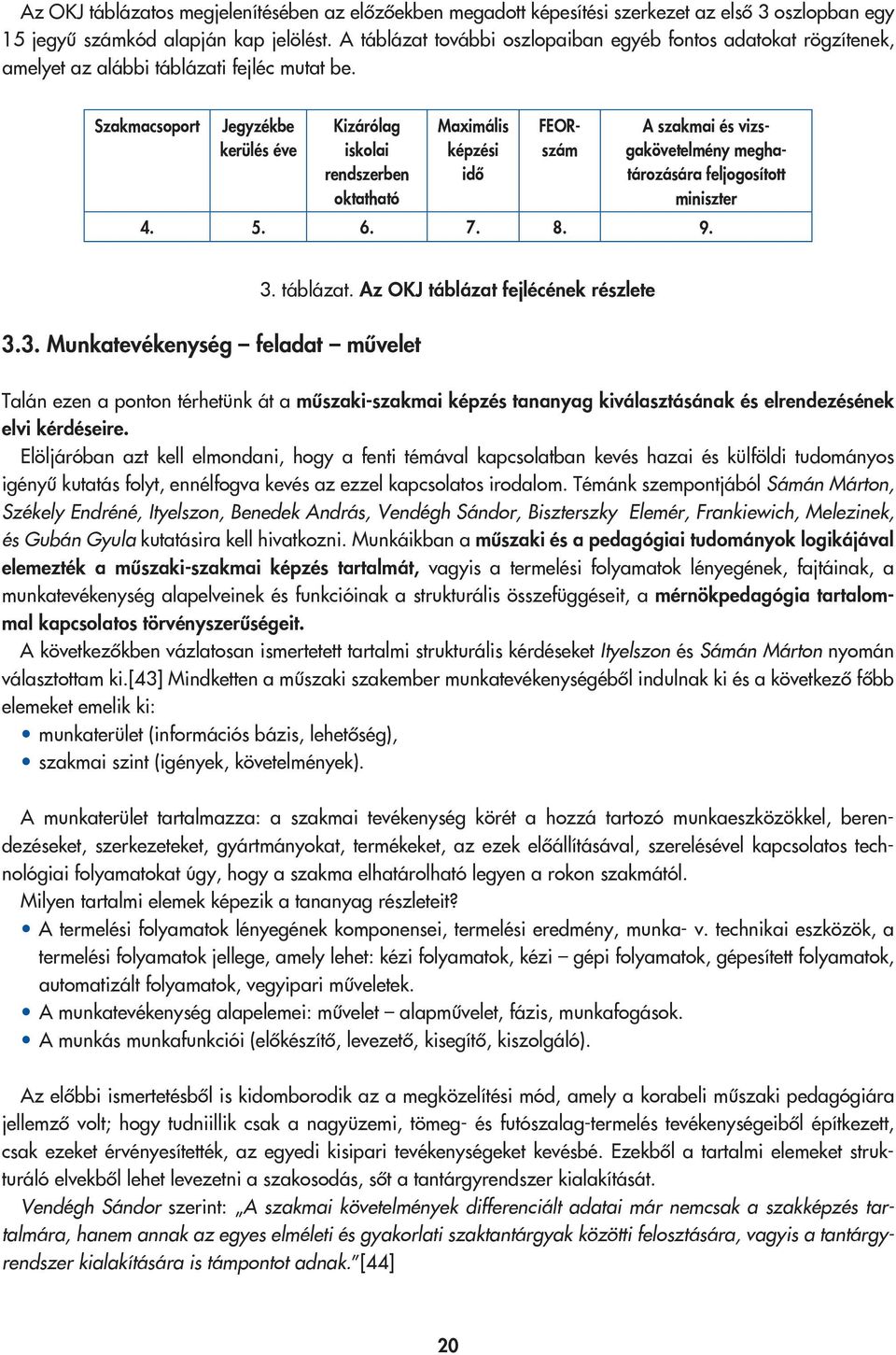 Szakmacsoport Jegyzékbe kerülés éve Kizárólag iskolai rendszerben oktatható Maximális képzési idő FEORszám A szakmai és vizsgakövetelmény meghatározására feljogosított miniszter 4. 5. 6. 7. 8. 9. 3.