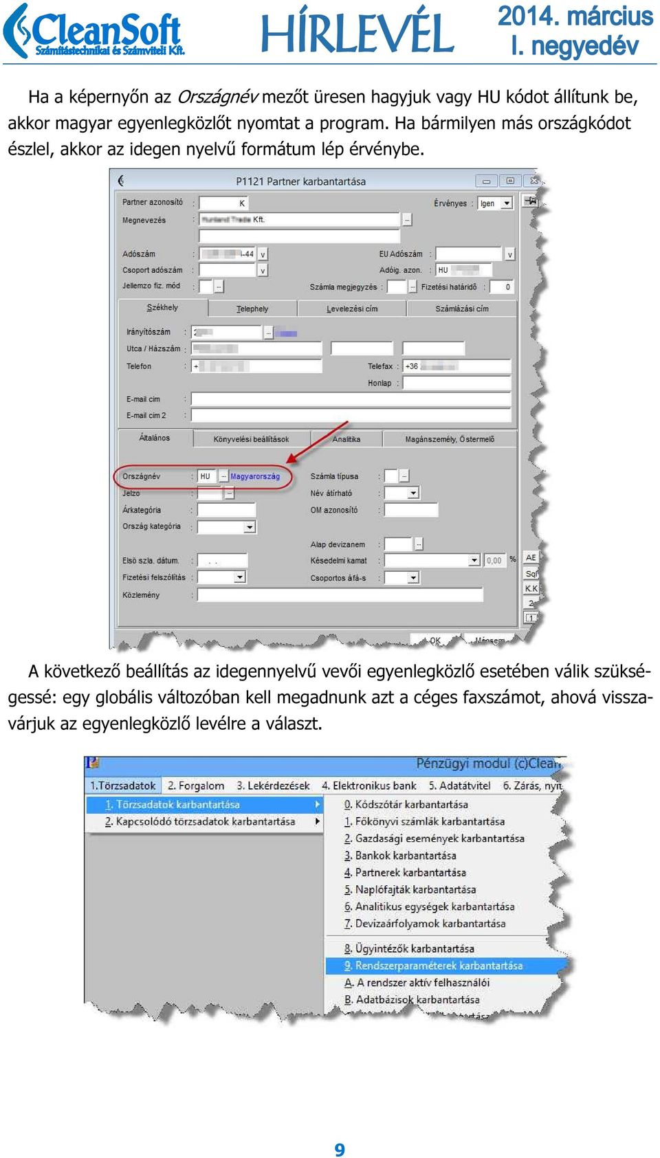 Ha bármilyen más országkódot észlel, akkor az idegen nyelvű formátum lép érvénybe.