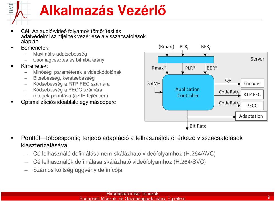 fejlécben) Optimalizációs időablak: egy másodperc Ponttól többespontig terjedő adaptáció a felhasználóktól érkező visszacsatolások klaszterizálásával Célfelhasználó definiálása