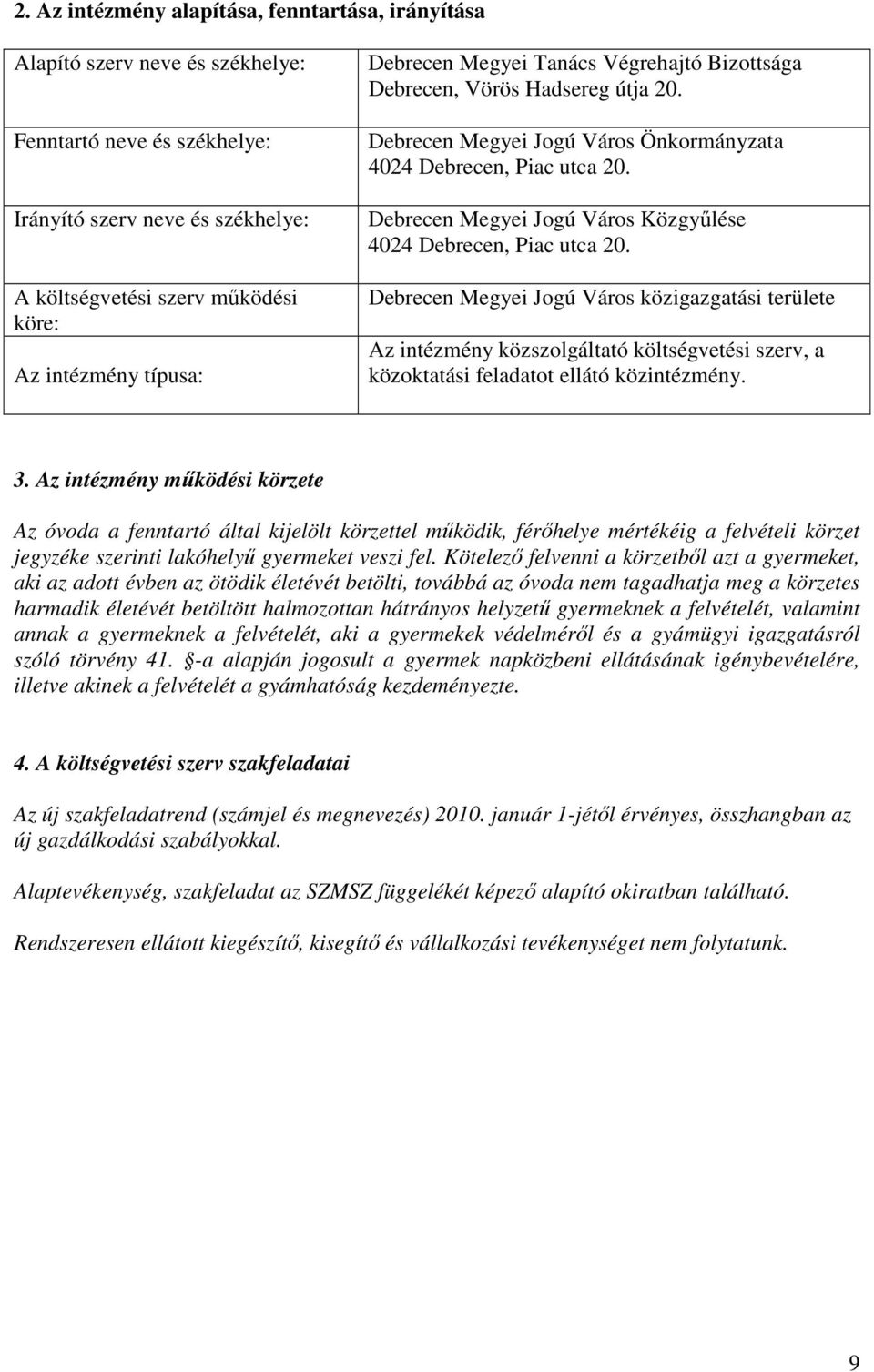 Debrecen Megyei Jogú Város Közgyűlése 4024 Debrecen, Piac utca 20.