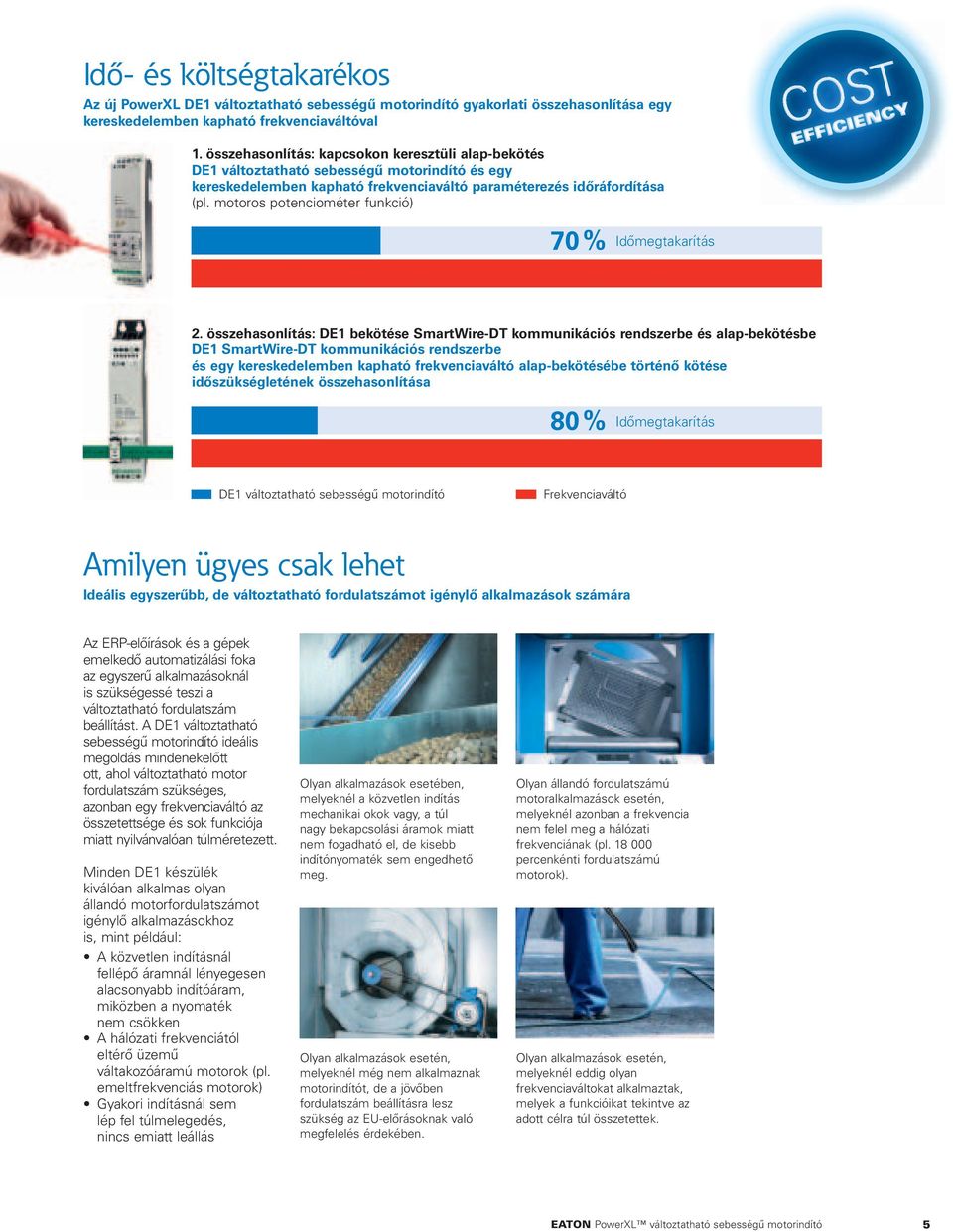 motoros potenciométer funkció) 70 % Időmegtakarítás 2.