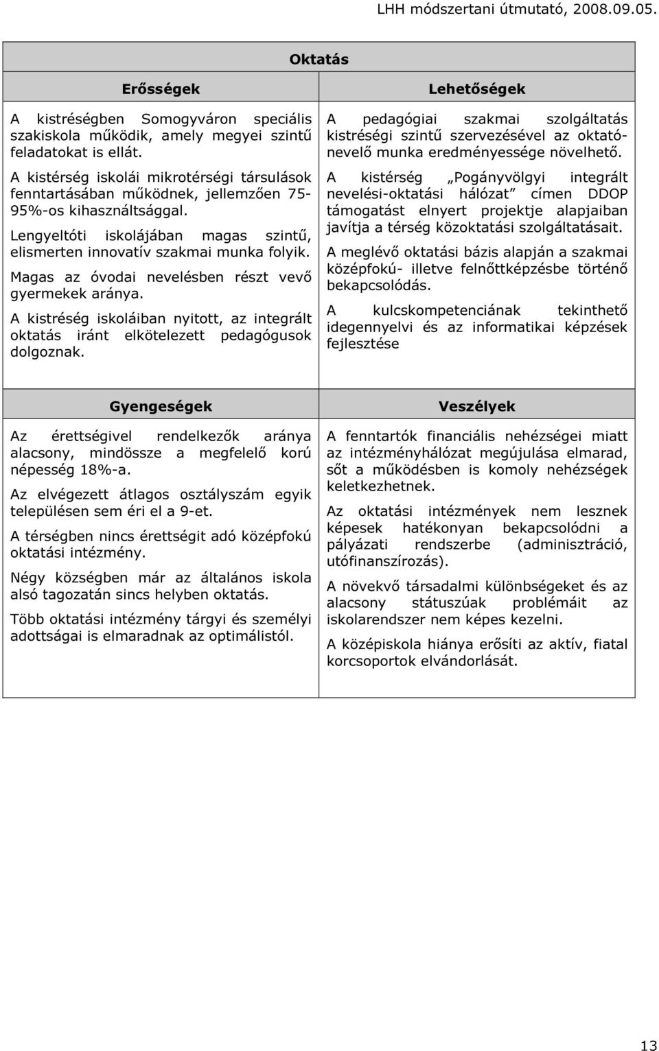 Magas az óvodai nevelésben részt vevő gyermekek aránya. A kistréség iskoláiban nyitott, az integrált oktatás iránt elkötelezett pedagógusok dolgoznak.