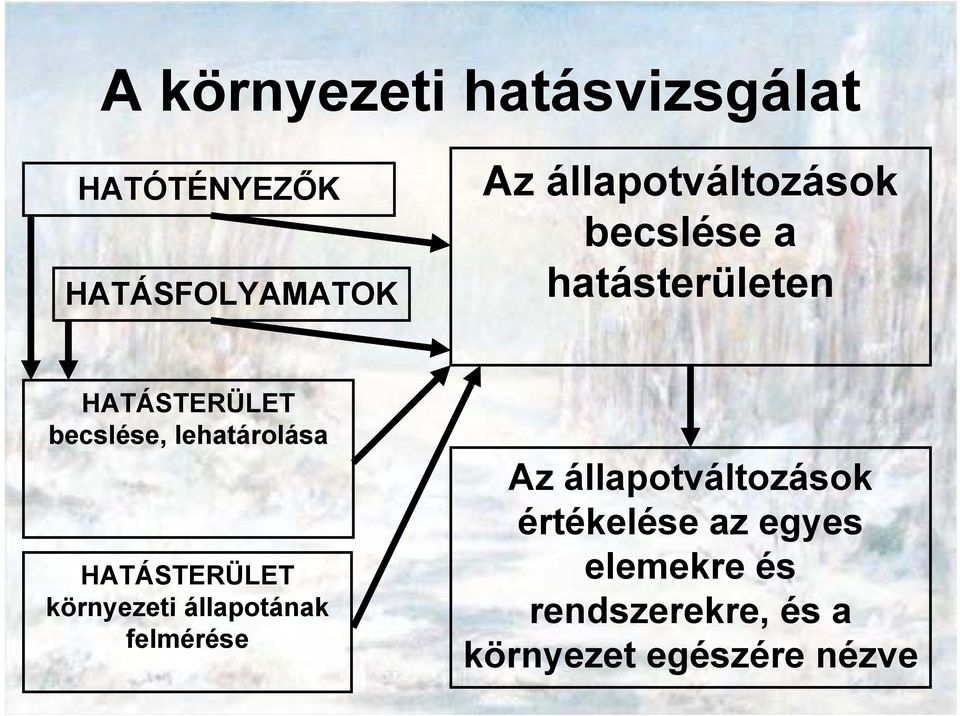 lehatárolása HATÁSTERÜLET környezeti állapotának felmérése Az