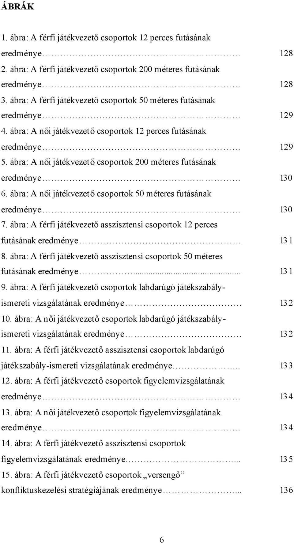 ábra: A női játékvezetőcsoportok 200 méteres futásának eredménye 130 6. ábra: A női játékvezetőcsoportok 50 méteres futásának eredménye 130 7.