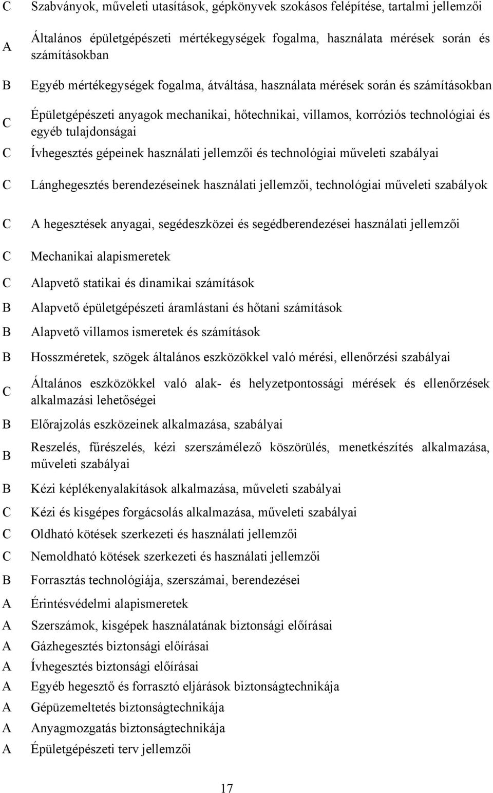 gépeinek használati jellemzői és technológiai műveleti szabályai Lánghegesztés berendezéseinek használati jellemzői, technológiai műveleti szabályok B B B B B B B A A A A A A A A A hegesztések