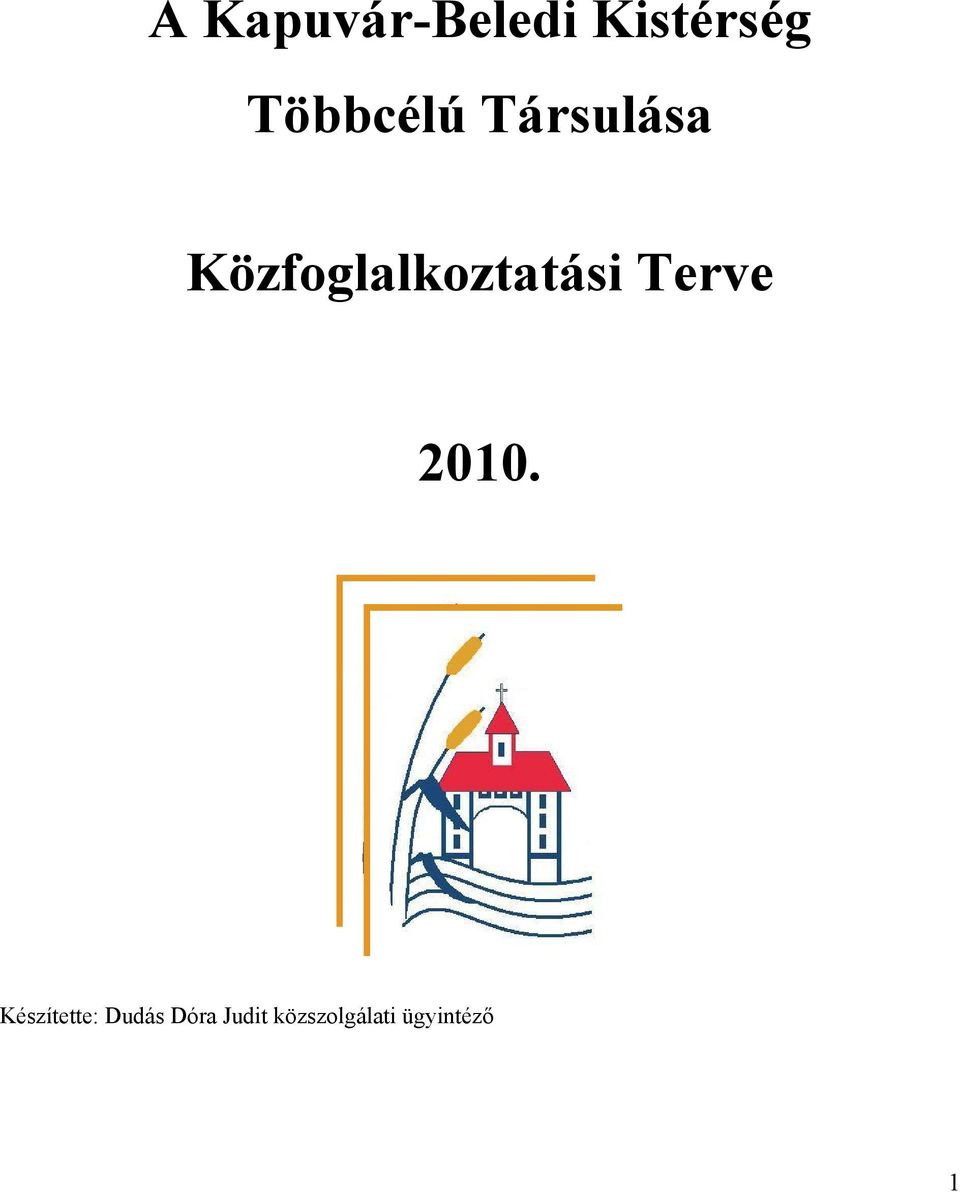 Közfoglalkoztatási Terve 2010.