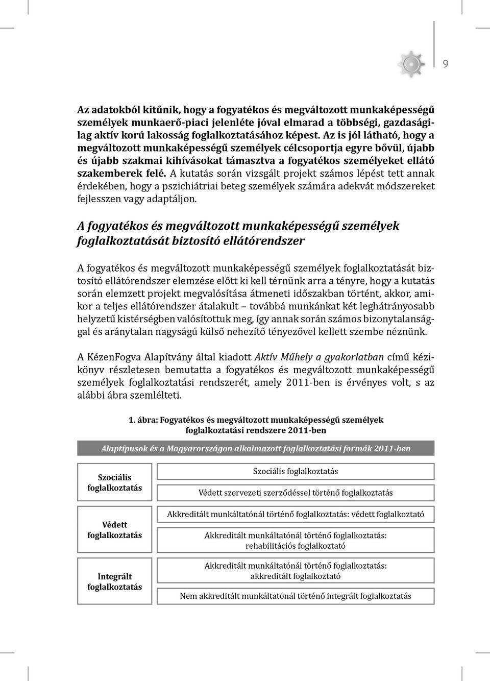 A kutatás során vizsgált projekt számos lépést tett annak érdekében, hogy a pszichiátriai beteg személyek számára adekvát módszereket fejlesszen vagy adaptáljon.