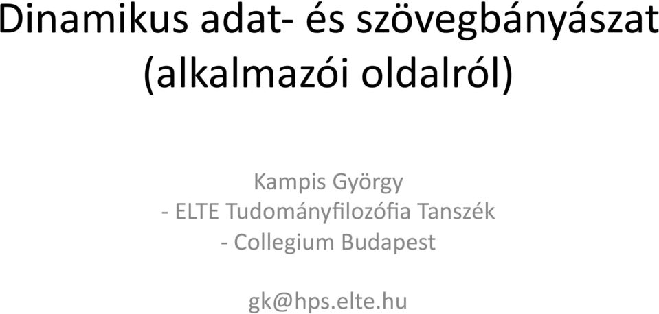 György - ELTE Tudományfilozófia