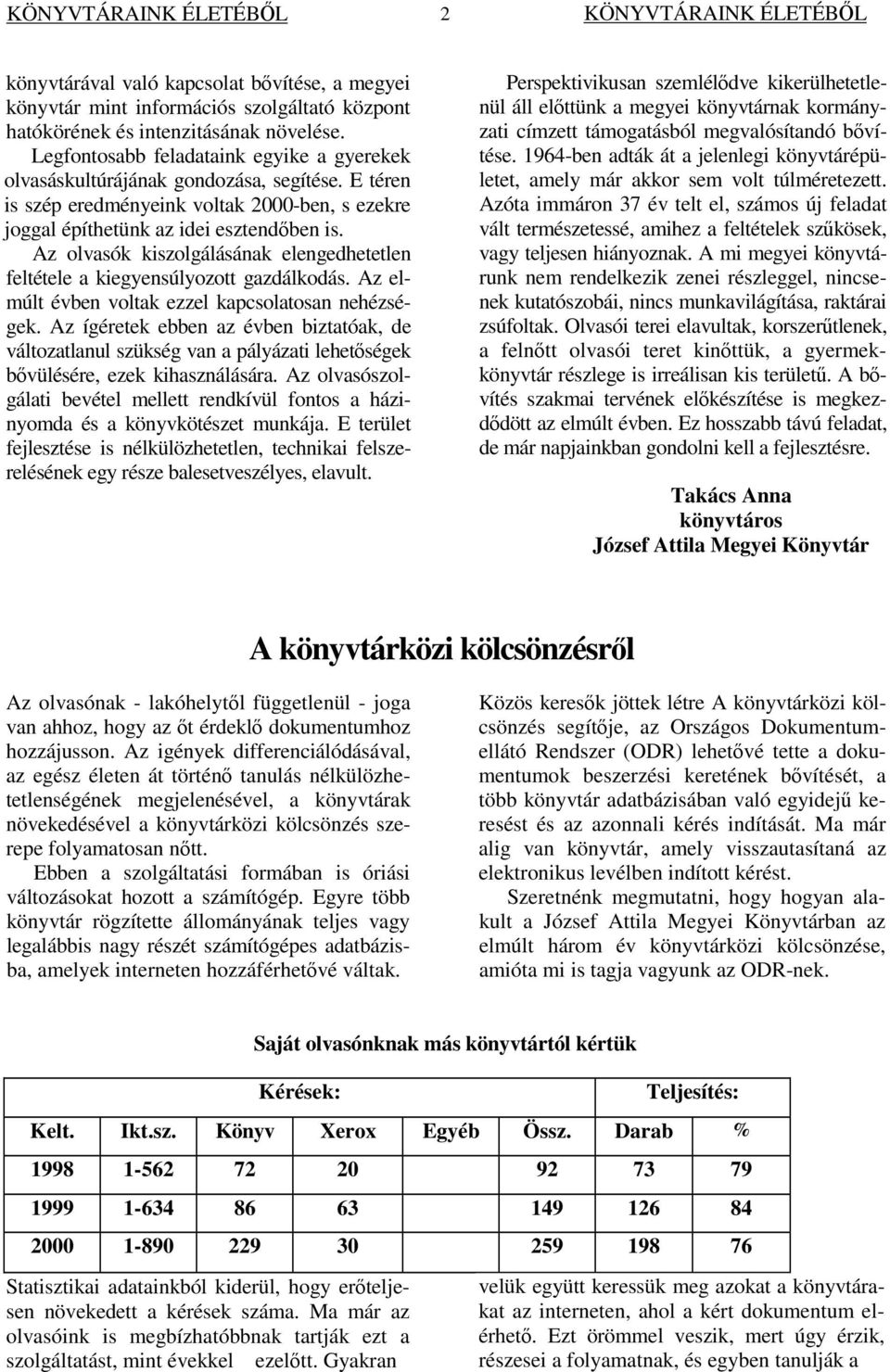 Az olvasók kiszolgálásának elengedhetetlen feltétele a kiegyensúlyozott gazdálkodás. Az elmúlt évben voltak ezzel kapcsolatosan nehézségek.