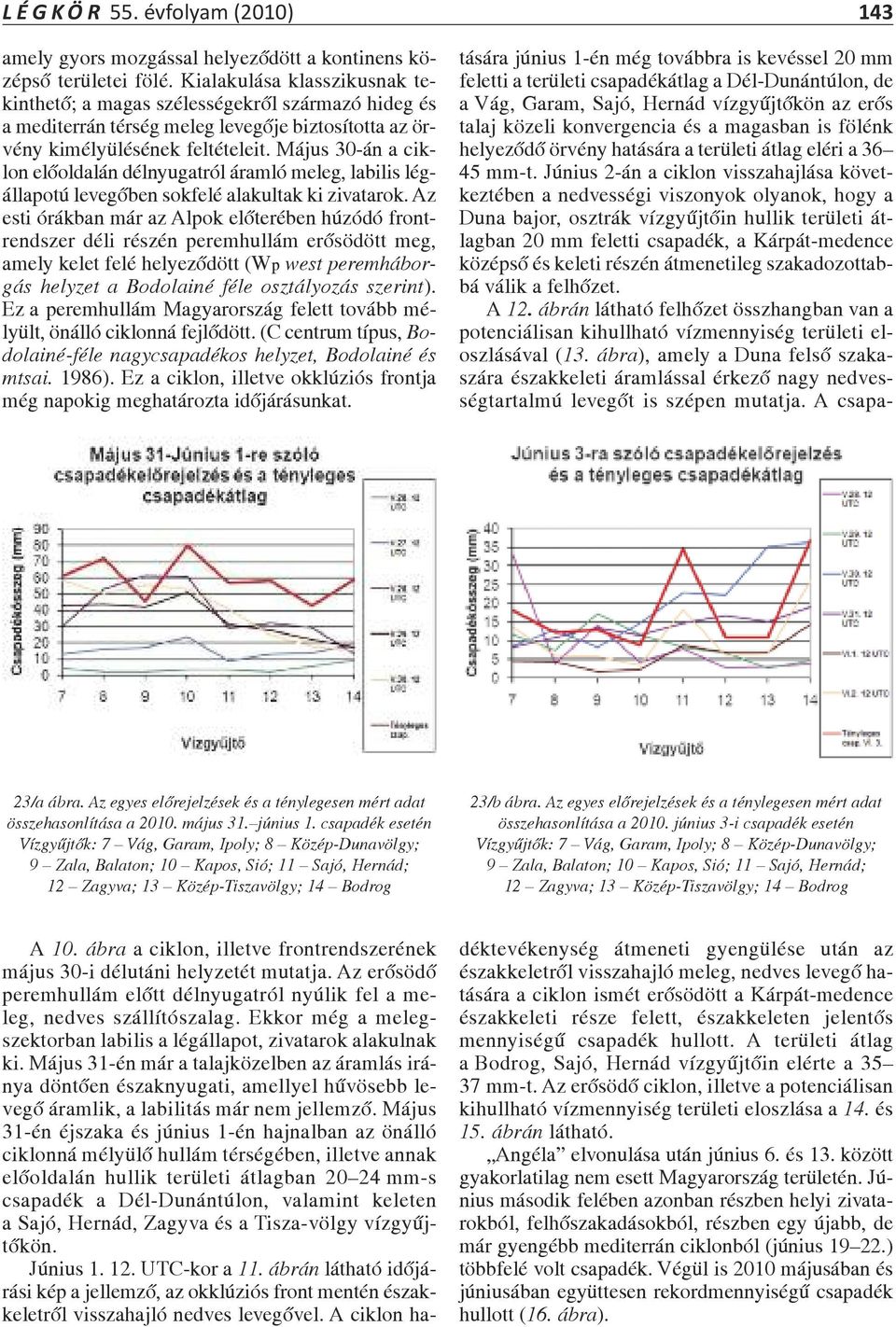 Május 30-án a ciklon előoldalán délnyugatról áramló meleg, labilis légállapotú levegőben sokfelé alakultak ki zivatarok.