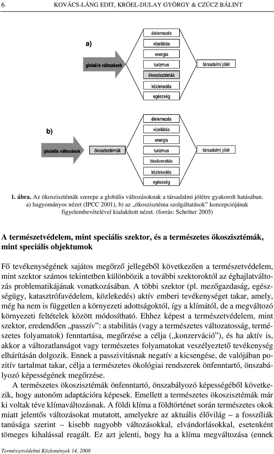 (forrás: Schröter 2005) A természetvédelem, mint speciális szektor, és a természetes ökoszisztémák, mint speciális objektumok Fô tevékenységének sajátos megôrzô jellegébôl következôen a