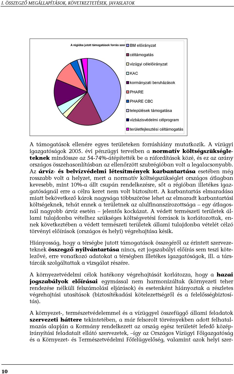 évi pénzügyi terveiben a normatív költségszükségleteknek mindössze az 54-74%-átépítették be a ráfordítások közé, és ez az arány országos összehasonlításban az ellenőrzött szubrégióban volt a