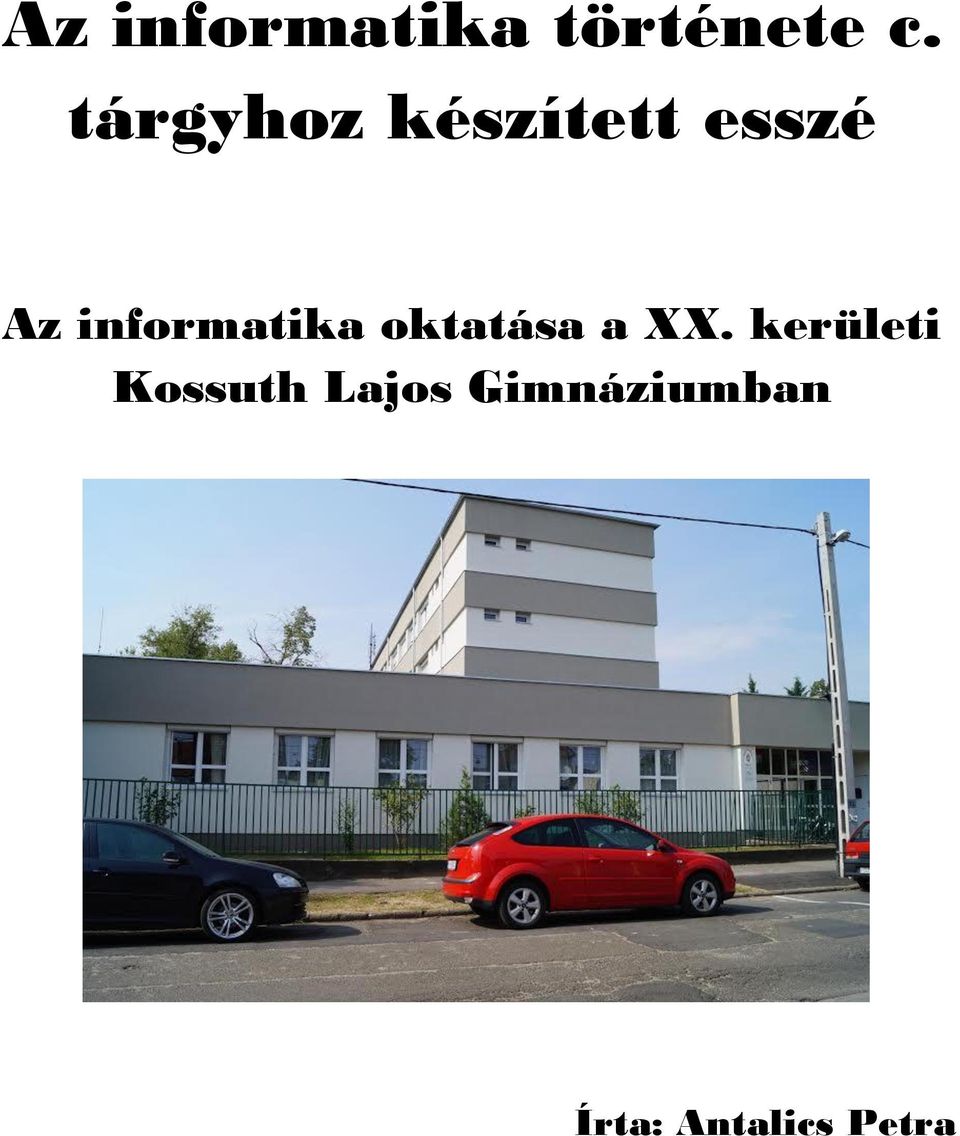 informatika oktatása a XX.