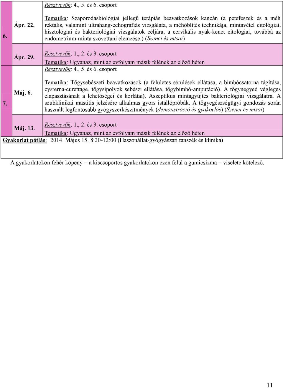 hisztológiai és bakteriológiai vizsgálatok céljára, a cervikális nyák-kenet citológiai, továbbá az endometrium-minta szövettani elemzése.