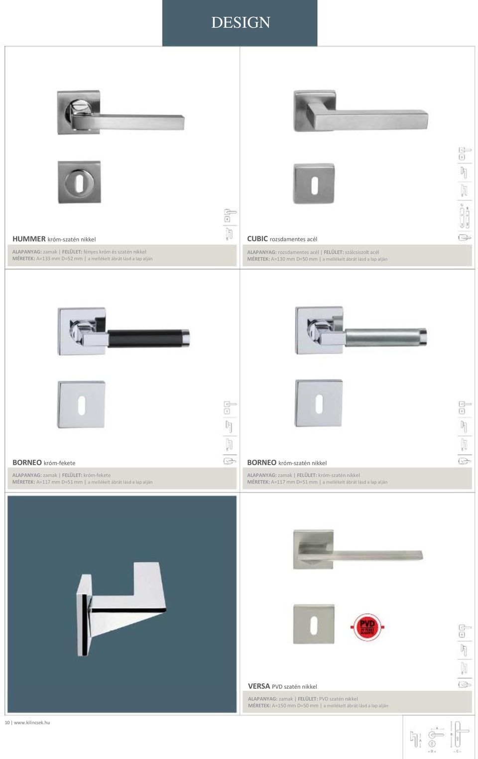 MÉRETEK: =117 mm =51 mm a mellékelt ábrát lásd a lap alján ORNEO króm-szatén nikkel LPNYG: zamak FELÜLET: króm-szatén nikkel MÉRETEK: =117 mm =51 mm a mellékelt