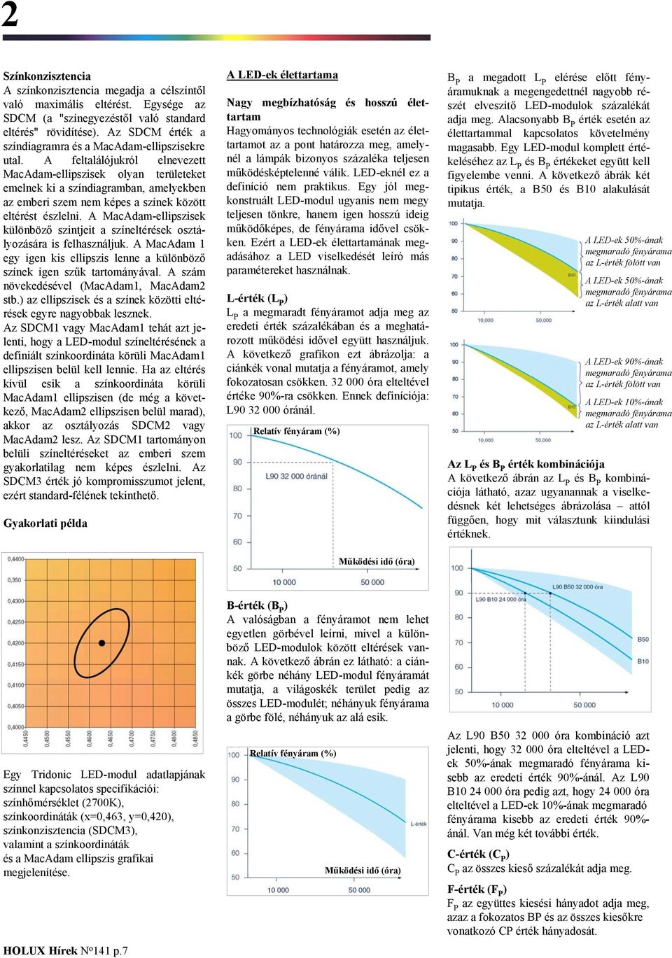 A feltalálójukról elnevezett MacAdam-ellipszisek olyan területeket emelnek ki a színdiagramban, amelyekben az emberi szem nem képes a színek között eltérést észlelni.