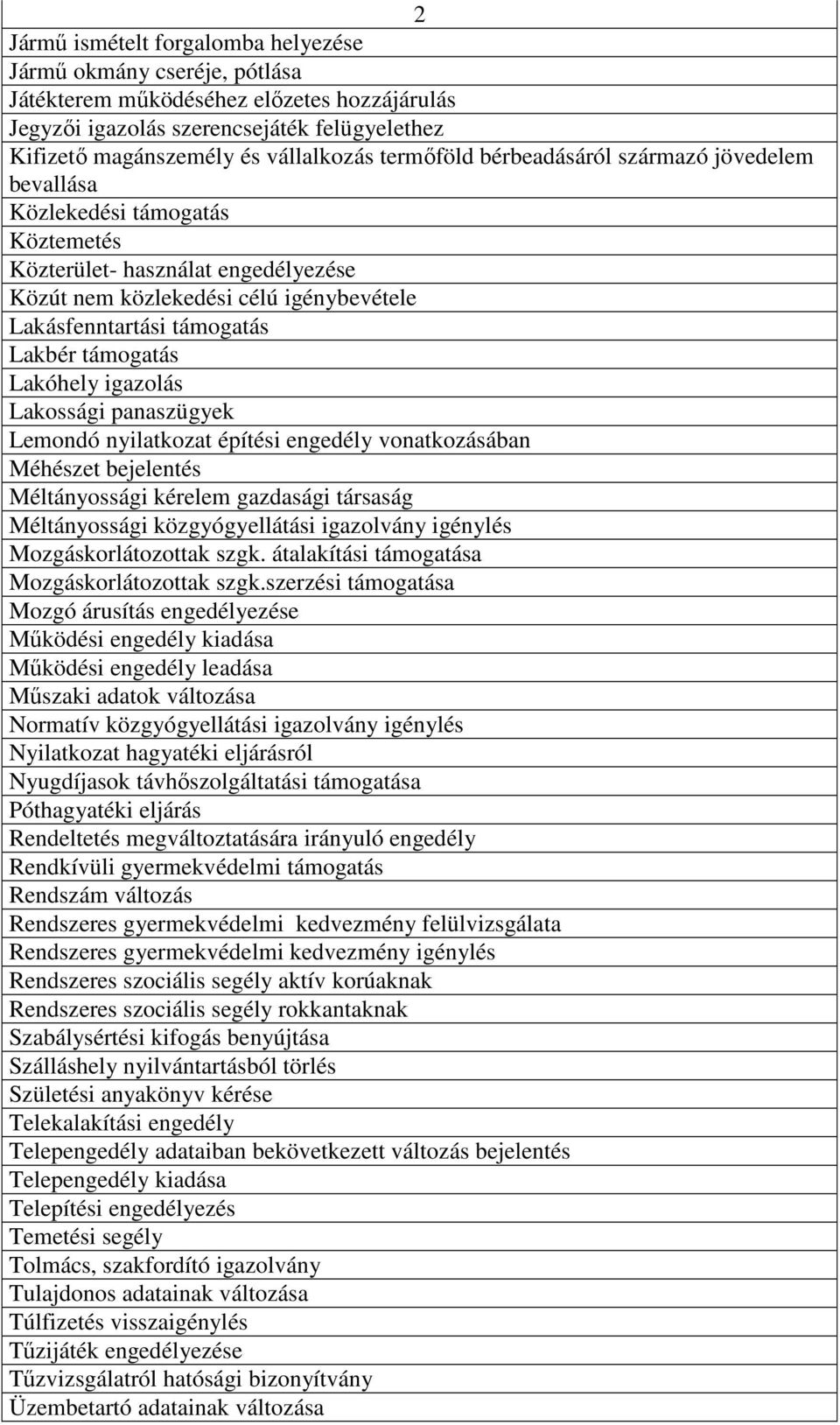 támogatás Lakóhely igazolás Lakossági panaszügyek Lemondó nyilatkozat építési engedély vonatkozásában Méhészet bejelentés Méltányossági kérelem gazdasági társaság Méltányossági közgyógyellátási