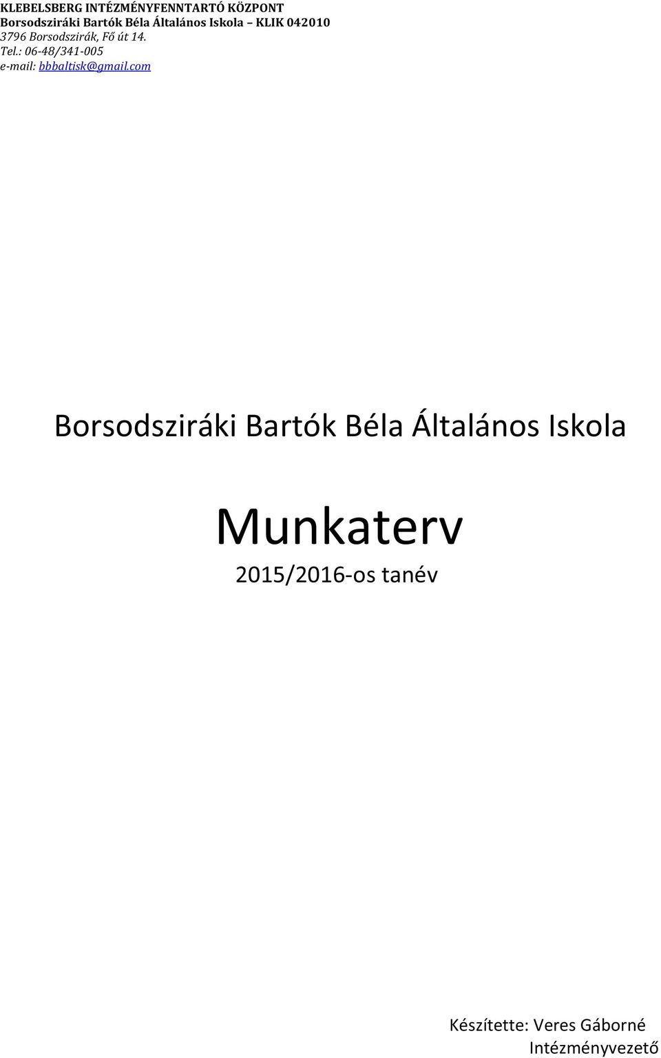 Munkaterv 2015/2016-os
