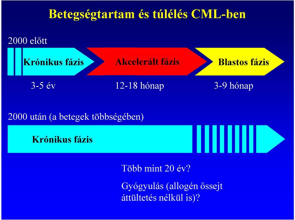 3-9 hónap 2000 után (a betegek többségében) Krónikus fázis