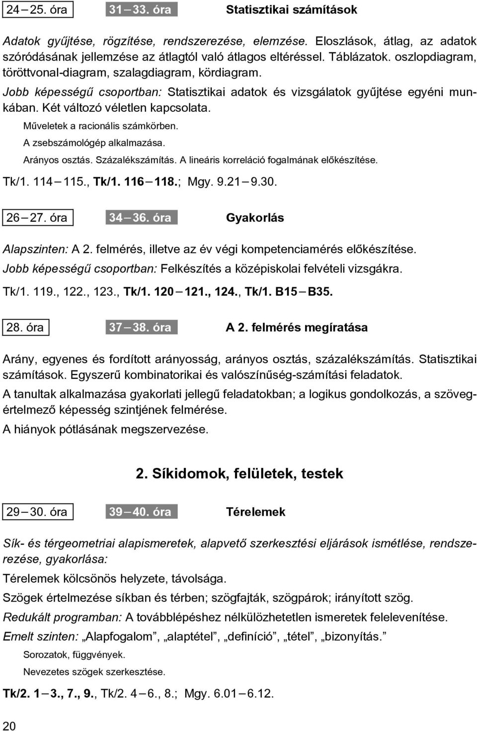 Mûveletek a racionális számkörben. A zsebszámológép alkalmazása. Arányos osztás. Százalékszámítás. A lineáris korreláció fogalmának elõkészítése. Tk/1. 114 115., Tk/1. 116 118.; Mgy. 9.21 9.30. 26 27.