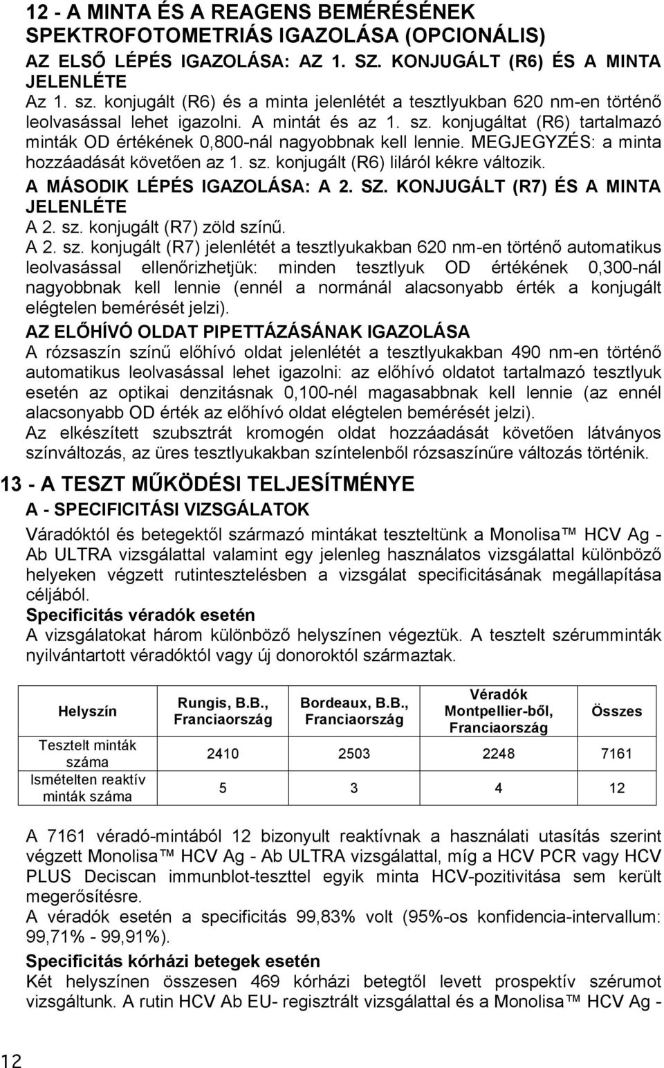 konjugáltat (R6) tartalmazó minták OD értékének 0,800-nál nagyobbnak kell lennie. MEGJEGYZÉS: a minta hozzáadását követően az 1. sz. konjugált (R6) liláról kékre változik.