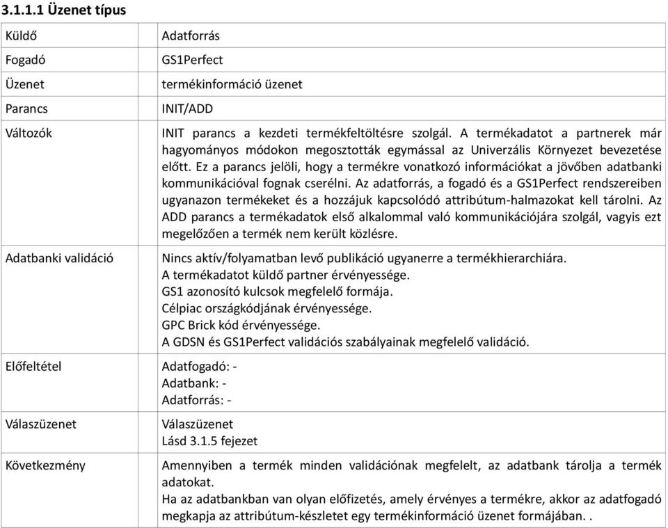 Ez a parancs jelöli, hogy a termékre vonatkozó információkat a jövőben adatbanki kommunikációval fognak cserélni.