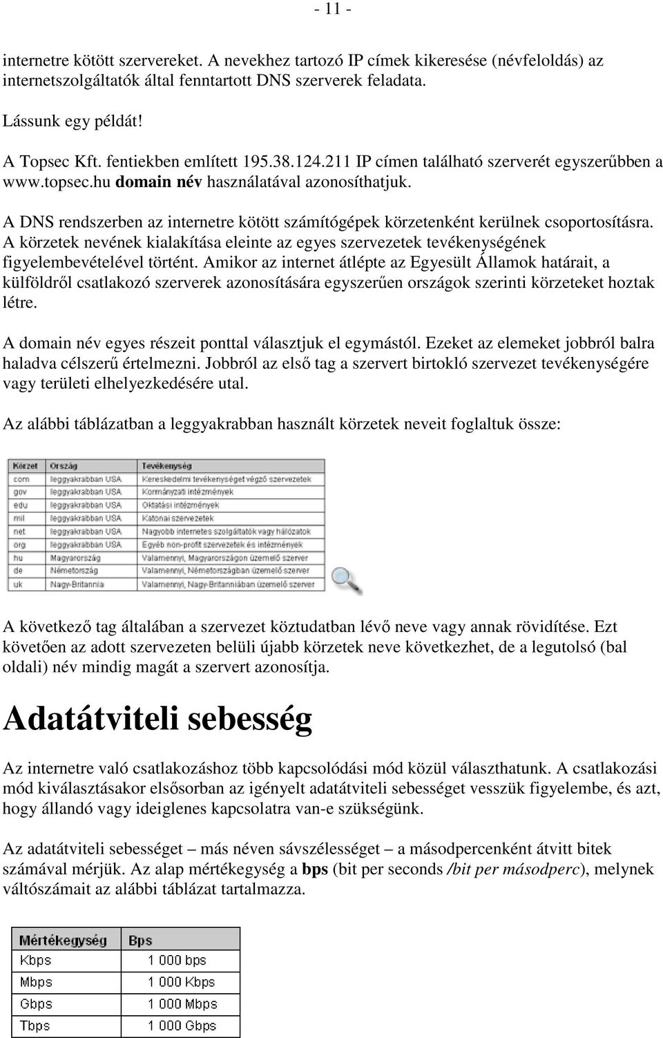 A DNS rendszerben az internetre kötött számítógépek körzetenként kerülnek csoportosításra. A körzetek nevének kialakítása eleinte az egyes szervezetek tevékenységének figyelembevételével történt.