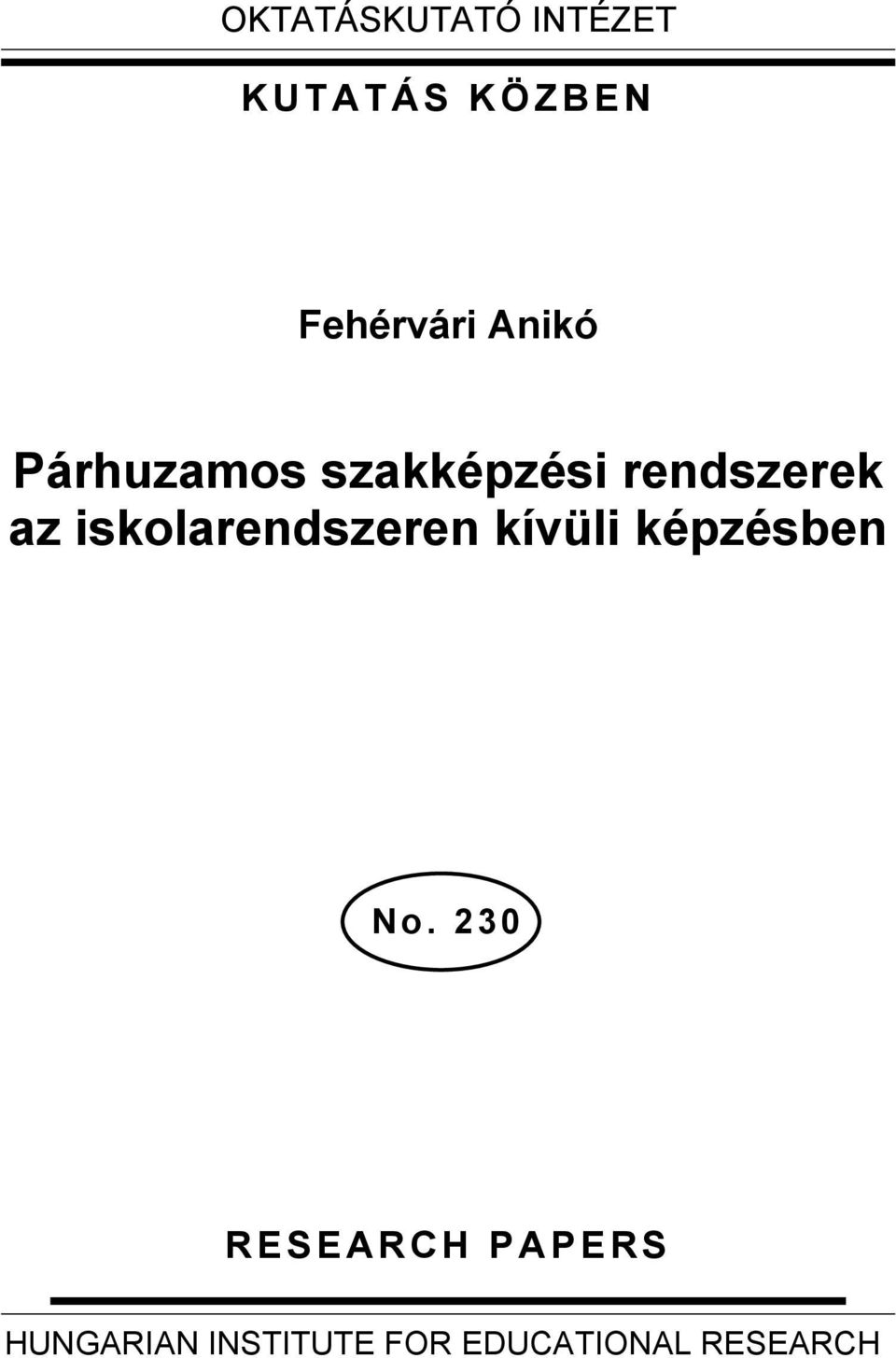 iskolarendszeren kívüli képzésben No.