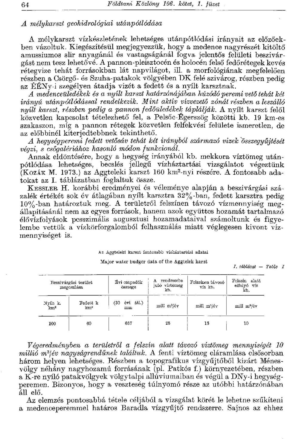 A pannon-pleisztocén és holocén felső fedőrétegek kevés rétegvize tehát forrásokban lát napvilágot, ill.