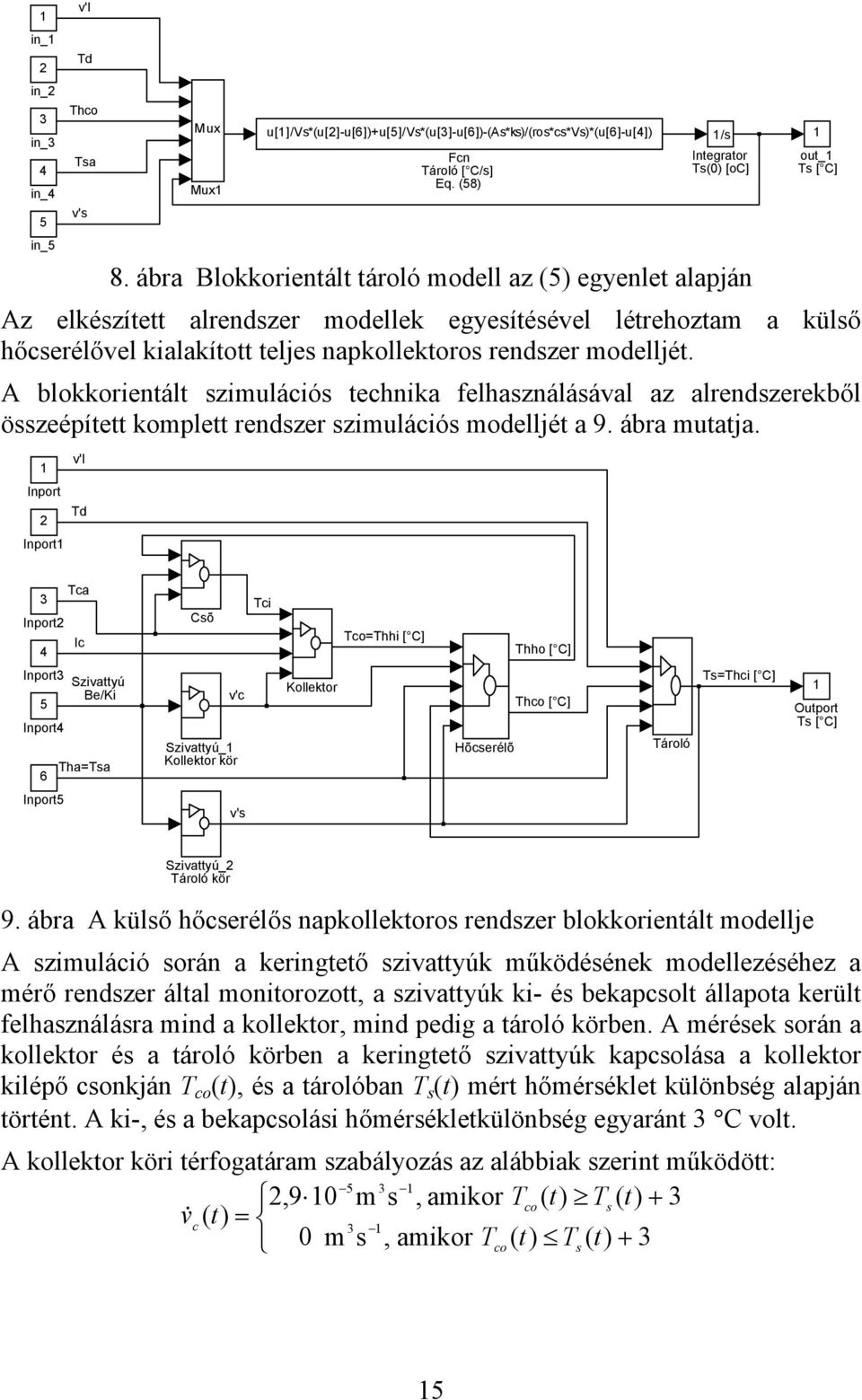 A blokkorientált zimuláió tehnika felhaználáával az alrendzerekből özeépített komplett rendzer zimuláió modelljét a 9. ábra mutatja.