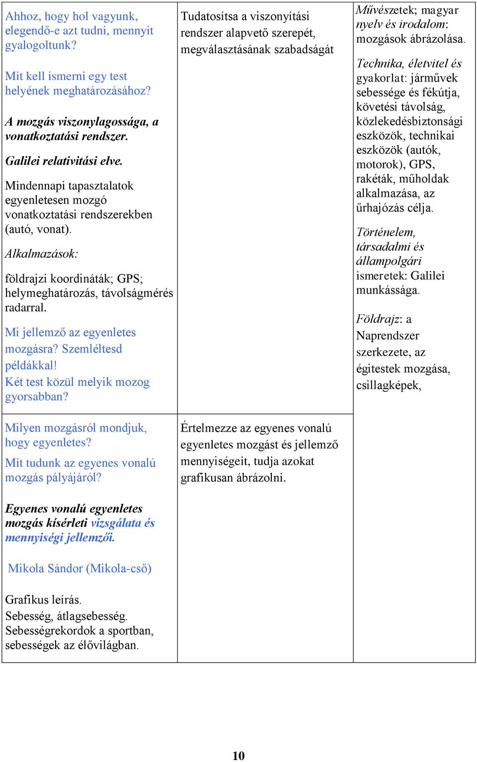 Mi jellemző az egyenletes mozgásra? Szemléltesd példákkal! Két test közül melyik mozog gyorsabban?