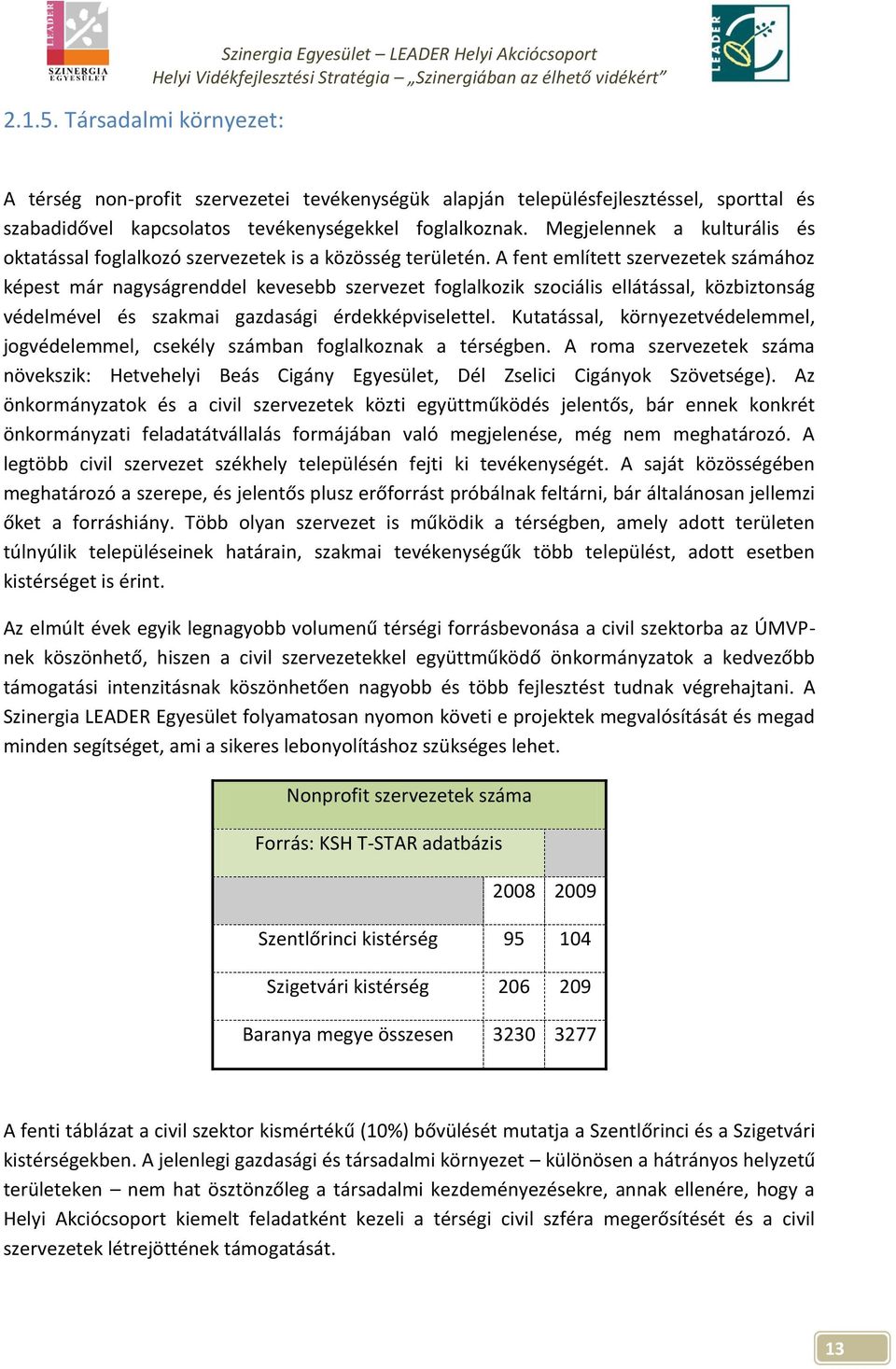 foglalkoznak. Megjelennek a kulturális és oktatással foglalkozó szervezetek is a közösség területén.