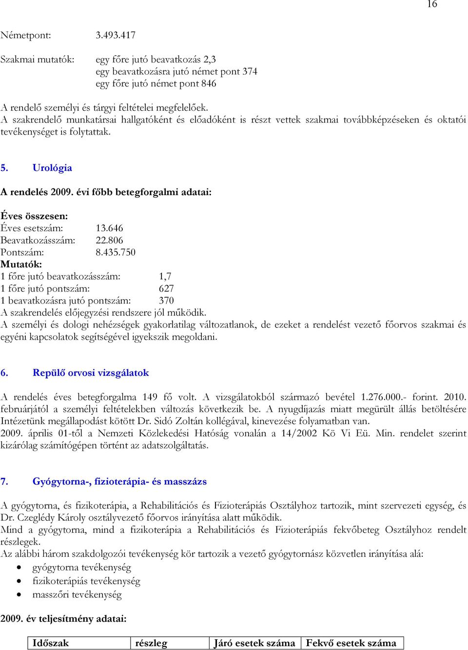 évi fıbb betegforgalmi adatai: Éves összesen: Éves esetszám: 13.646 Beavatkozásszám: 22.806 Pontszám: 8.435.