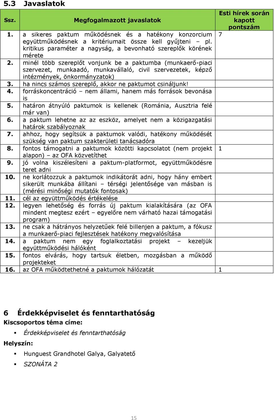 minél több szereplőt vnjunk be a paktumba (munkaerő-piaci szervezet, munkaadó, munkavállaló, civil szervezetek, képző intézmények, önkrmányzatk) 3. ha nincs száms szereplő, akkr ne paktumt csináljunk!