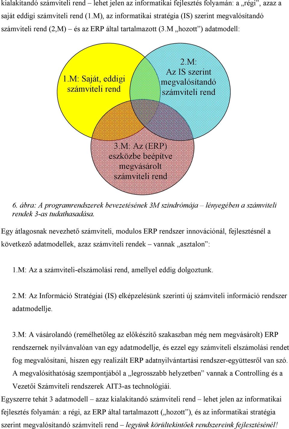 M: Az IS szerint megvalósítandó számviteli rend 3.M: Az (ERP) eszközbe beépítve megvásárolt számviteli rend 6.