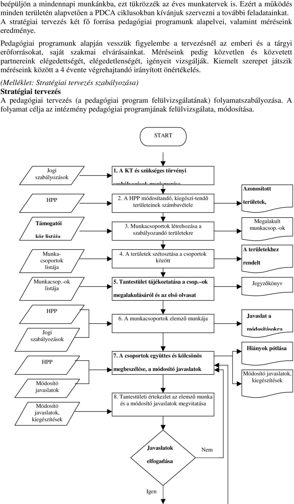 Pedagógiai programunk alapján vesszük figyelembe a tervezésnél az emberi és a tárgyi erıforrásokat, saját szakmai elvárásainkat.