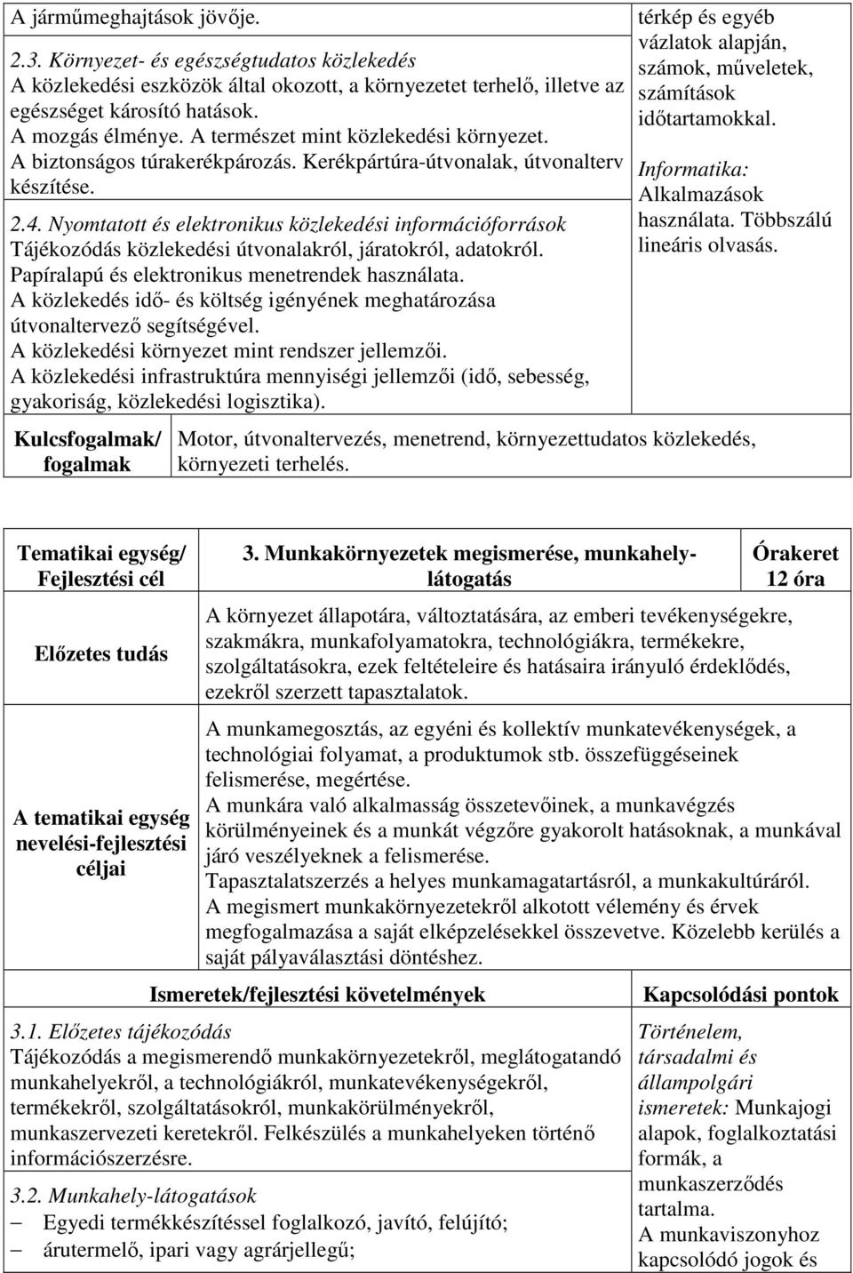 Nyomtatott és elektronikus közlekedési információforrások Tájékozódás közlekedési útvonalakról, járatokról, adatokról. Papíralapú és elektronikus menetrendek használata.