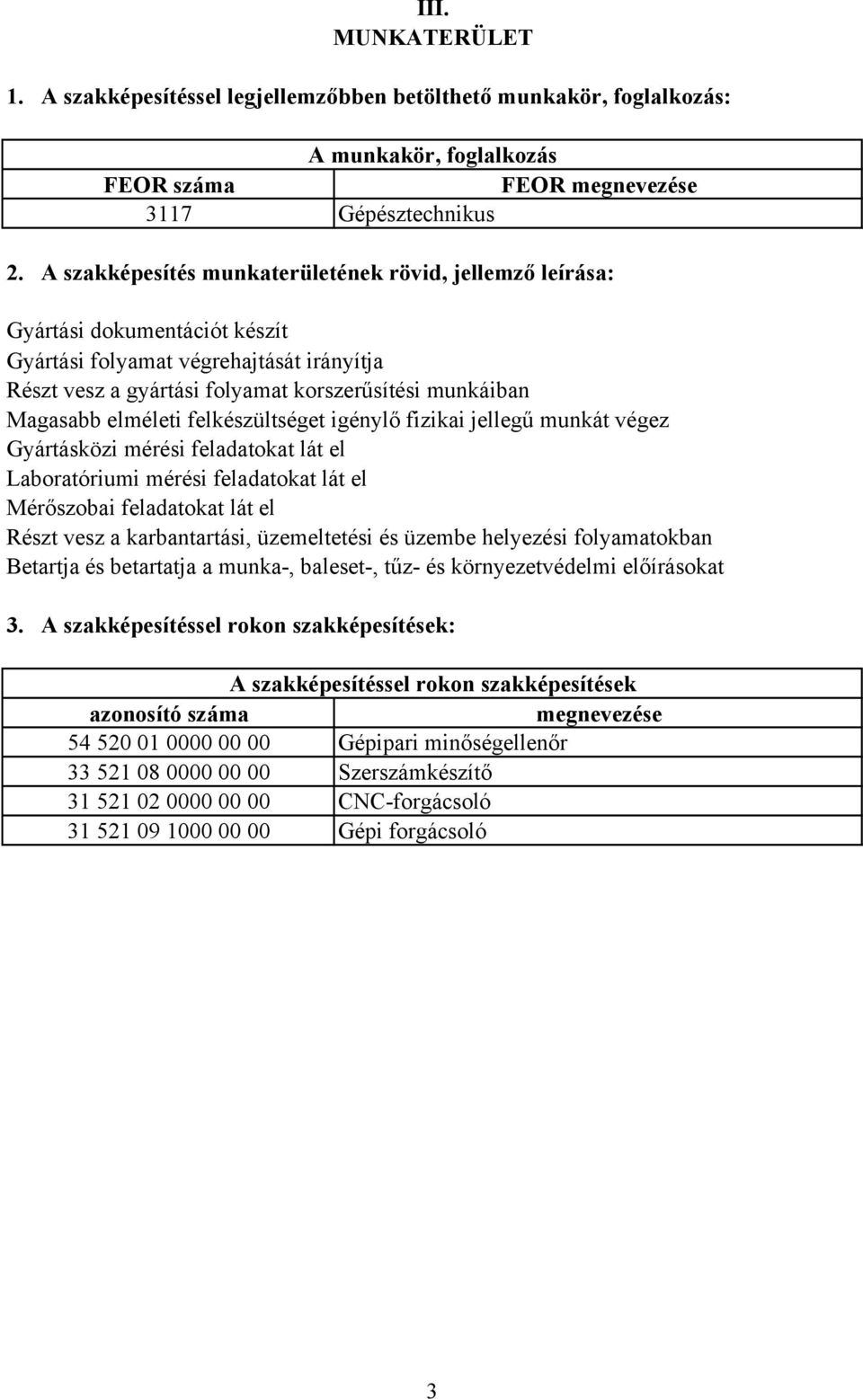 elméleti felkészültséget igénylő fizikai jellegű munkát végez Gyártásközi mérési feladatokat lát el Laboratóriumi mérési feladatokat lát el Mérőszobai feladatokat lát el Részt vesz a karbantartási,