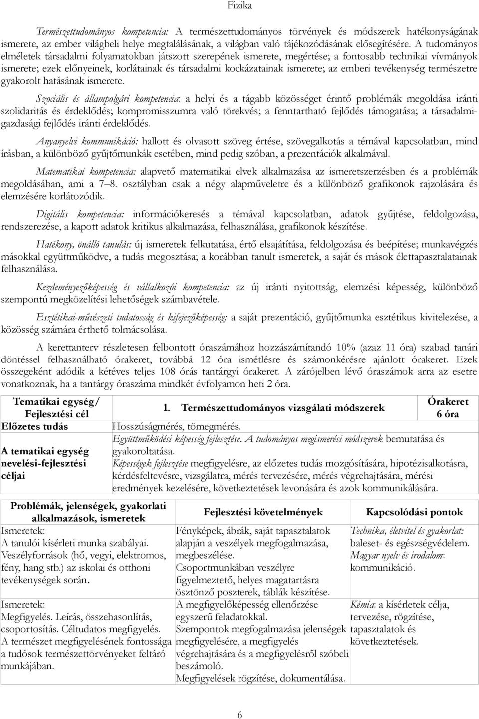 az emberi tevékenység természetre gyakorolt hatásának ismerete.