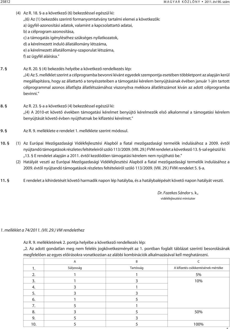 azonosítása, c) a támogatás igényléséhez szükséges nyilatkozatok, d) a kérelmezett induló állatállomány létszáma, e) a kérelmezett állatállomány-szaporulat létszáma, f) az ügyfél aláírása. 7. Az R.