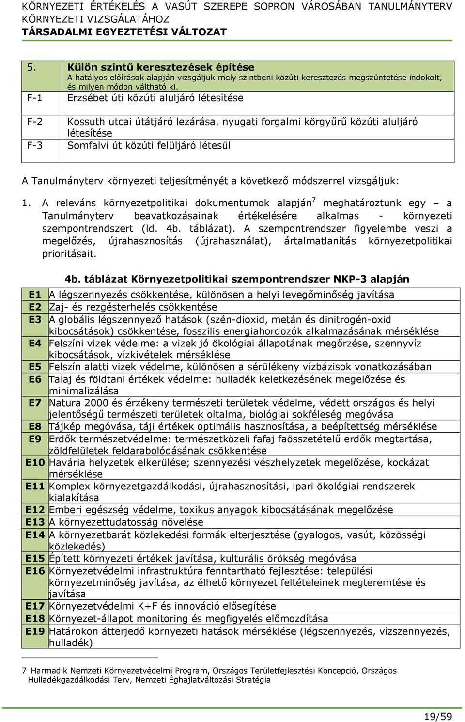 környezeti teljesítményét a következő módszerrel vizsgáljuk: 1.