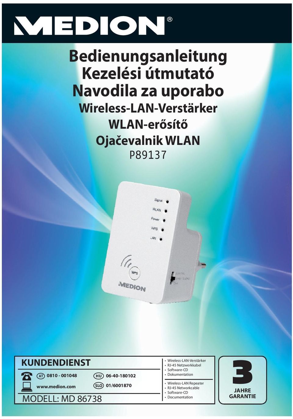 0810-001048 HU 06-40-180102 SLO 01/6001870 Wireless-LAN-Verstärker RJ-45