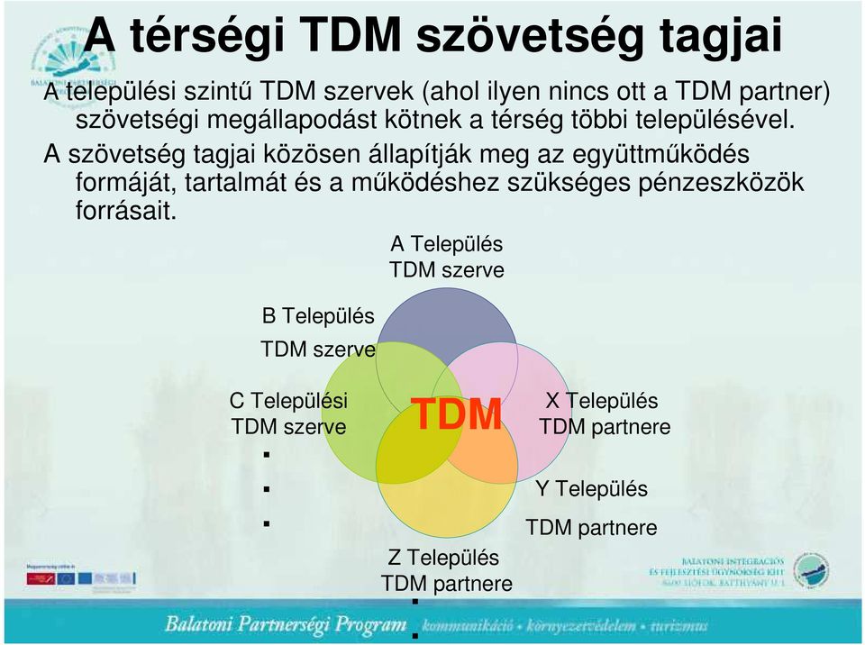 A szövetség tagjai közösen állapítják meg az együttmőködés formáját, tartalmát és a mőködéshez szükséges