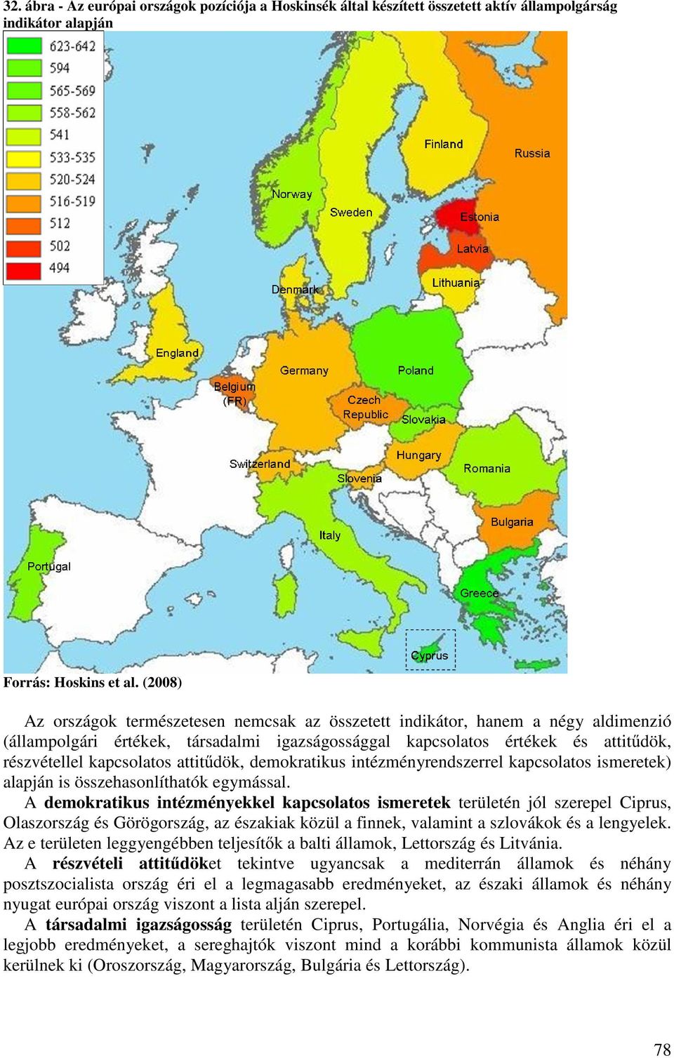 attit dök, demokratikus intézményrendszerrel kapcsolatos ismeretek) alapján is összehasonlíthatók egymással.