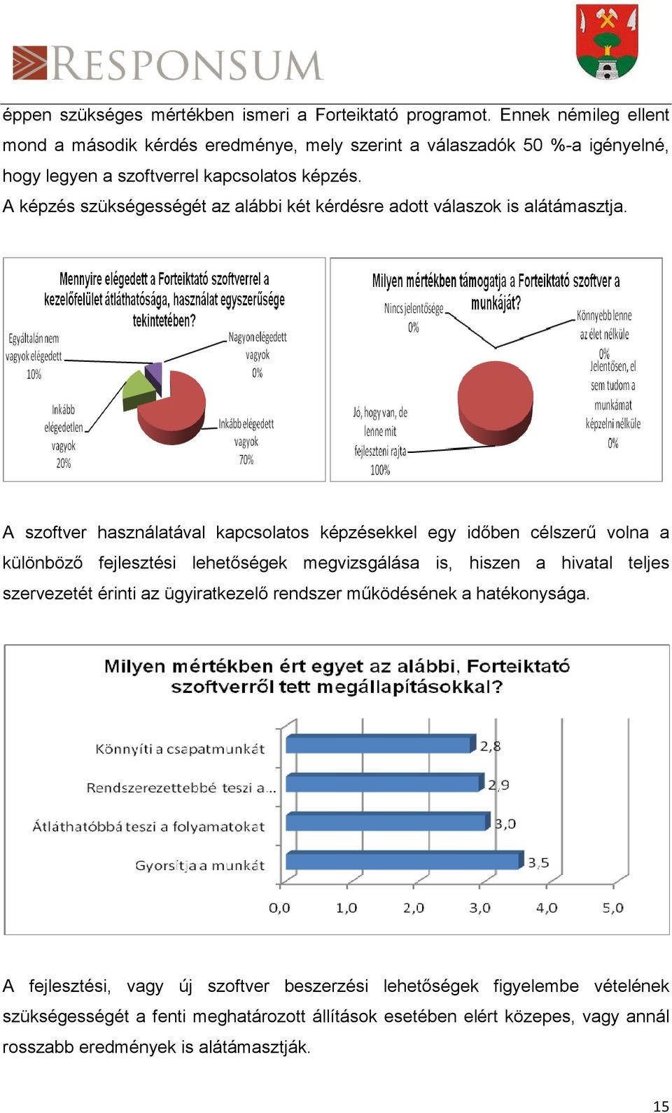 A képzés szükségességét az alábbi két kérdésre adott válaszok is alátámasztja.