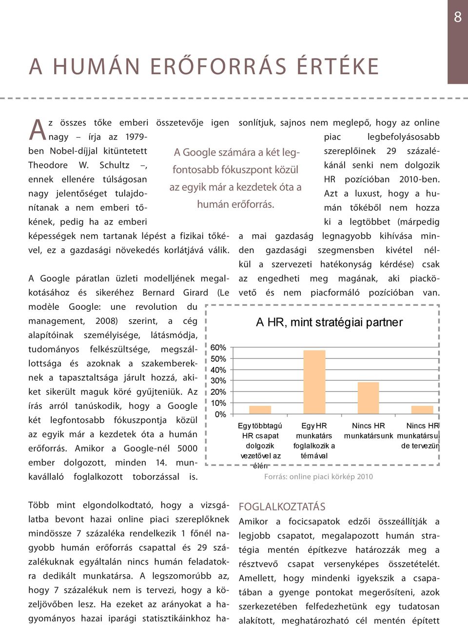 az egyik már a kezdetek óta a nagy jelentőséget tulajdonítanak a nem emberi tő- humán erőforrás.