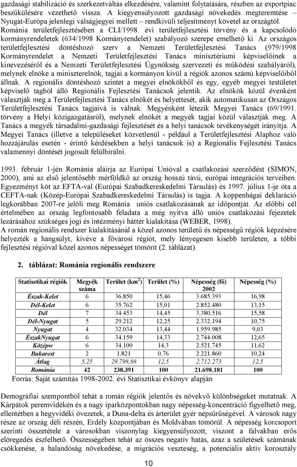 évi területfejlesztési törvény és a kapcsolódó kormányrendeletek (634/1998 Kormányrendelet) szabályozó szerepe emelhető ki.