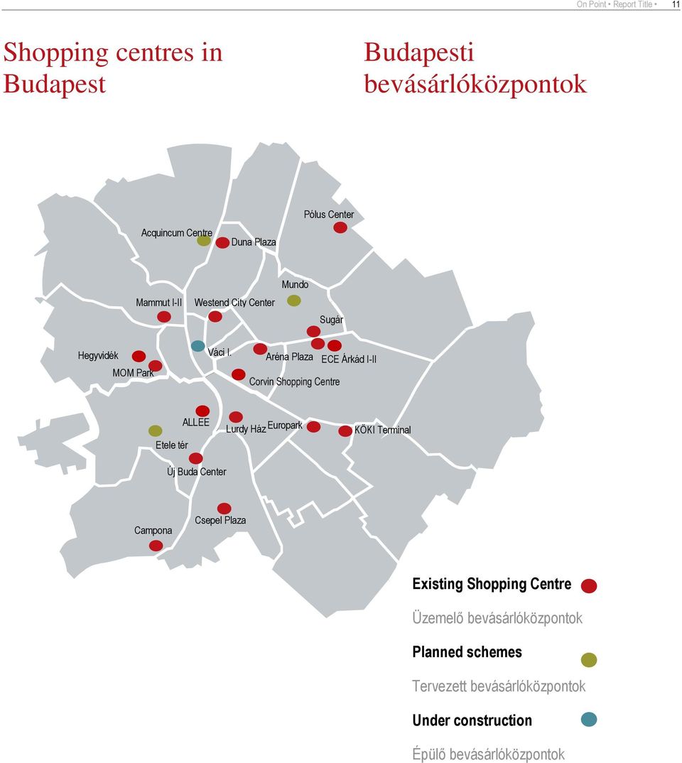 III1II1111 Aréna Plaza ECE Árkád I-II Etele tér ALLEE Új Buda Center Lurdy Ház Europark KÖKI Terminal Campona