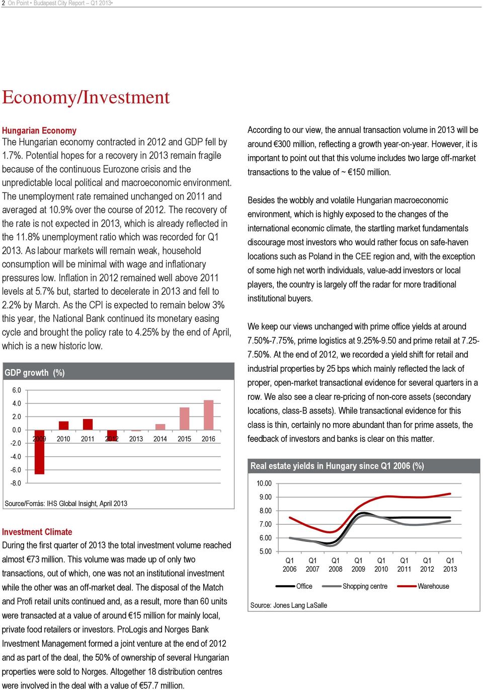 The unemployment rate remained unchanged on 2011 and averaged at 10.9% over the course of 2012. The recovery of the rate is not expected in 2013, which is already reflected in the 11.